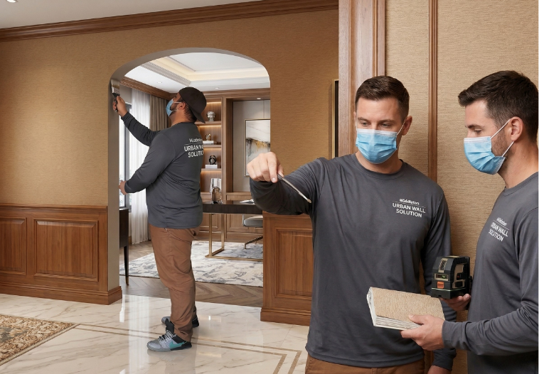 Professional luxury home painting inspection and wall quality check in Singapore