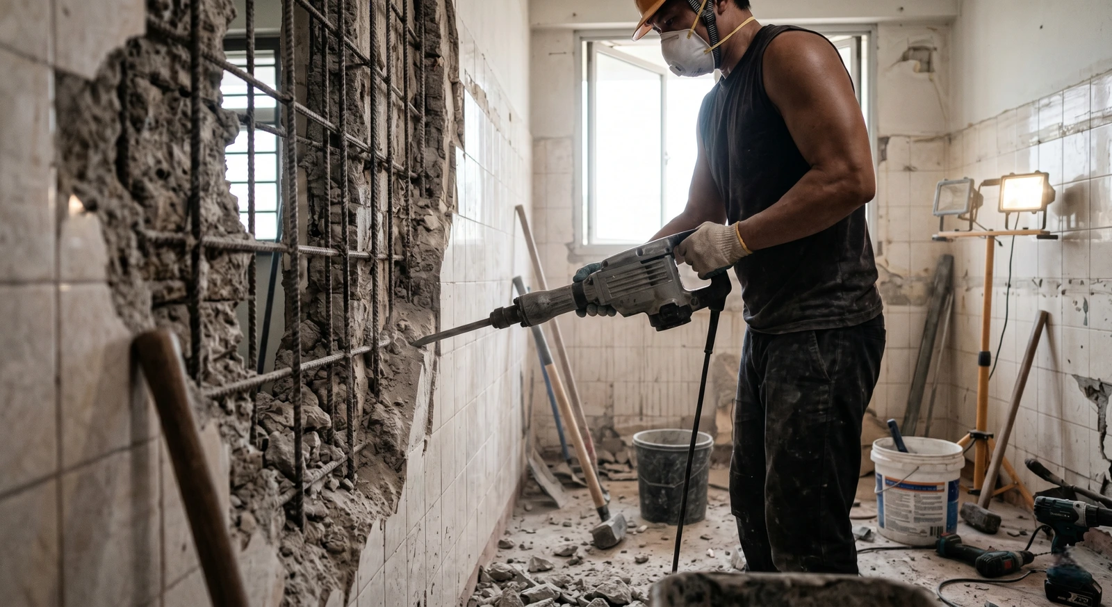 Expert HDB wall hacking and commercial concrete demolition services in Singapore